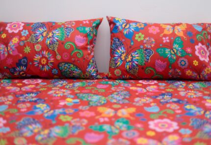 Vibrant Butterfly Dreams Cotton Bedsheet Set